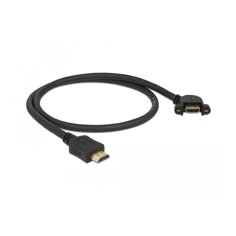Delock Kabel HDMI-A Stecker - HDMI-A Buchse zum Einbau 110° gewinkelt 4K 30 Hz 0,5 m