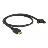 Delock Kabel HDMI-A Stecker - HDMI-A Buchse zum Einbau 110° gewinkelt 4K 30 Hz 0,5 m