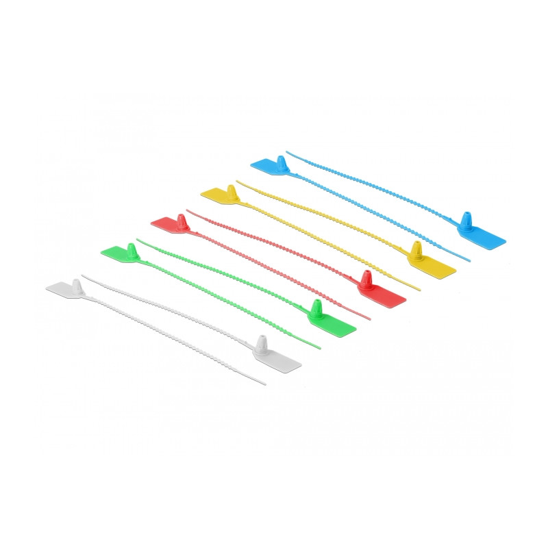 Delock Kabelbinder mit Beschriftungsfeld L 250 x B 2,7 mm 10 Stück farbig sortiert