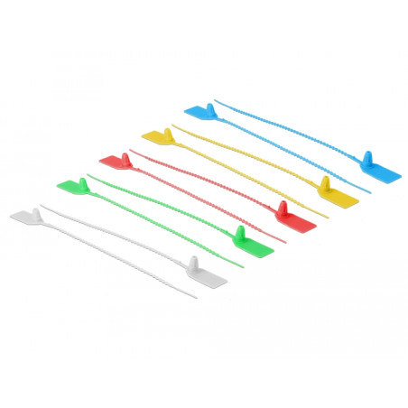 Delock Kabelbinder mit Beschriftungsfeld L 250 x B 2,7 mm 10 Stück farbig sortiert