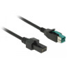 Delock PoweredUSB Kabel Stecker 12 V - 2 x 4 Pin Stecker 1 m für POS Drucker und Terminals