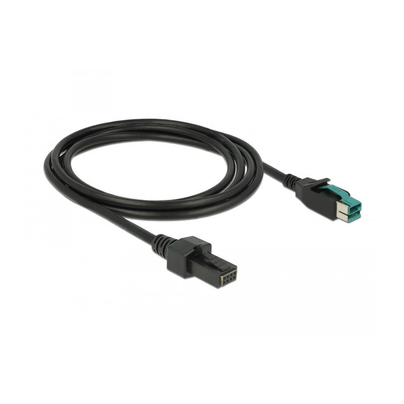 Delock PoweredUSB Kabel Stecker 12 V - 2 x 4 Pin Stecker 2 m für POS Drucker und Terminals