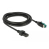 Delock PoweredUSB Kabel Stecker 12 V - 2 x 4 Pin Stecker 3 m für POS Drucker und Terminals