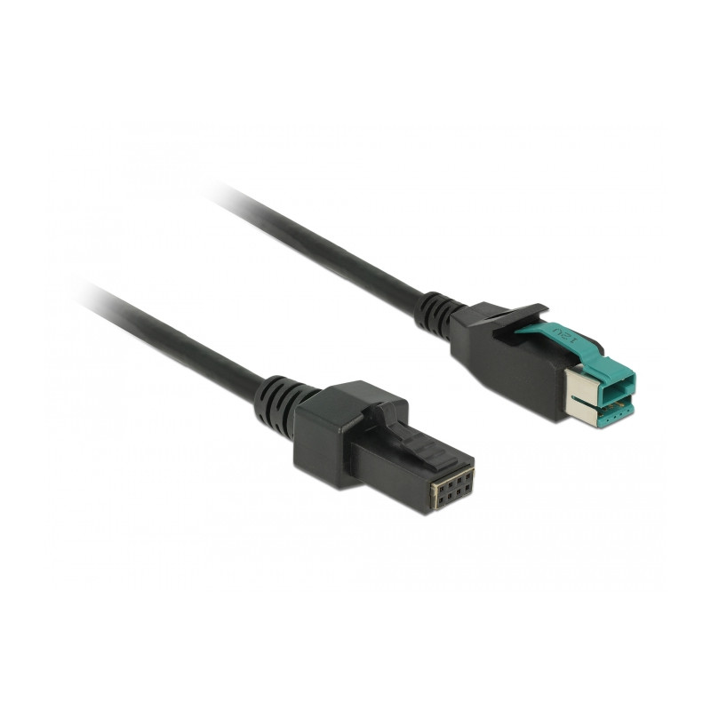 Delock PoweredUSB Kabel Stecker 12 V - 2 x 4 Pin Stecker 5 m für POS Drucker und Terminals