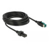 Delock PoweredUSB Kabel Stecker 12 V - 2 x 4 Pin Stecker 5 m für POS Drucker und Terminals