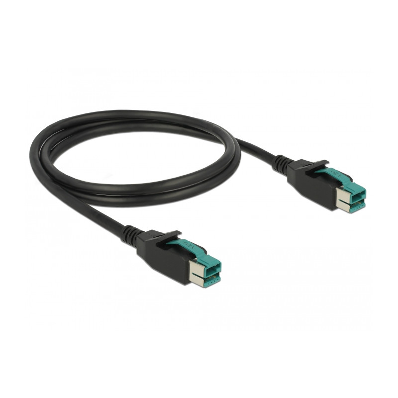 Delock PoweredUSB Kabel Stecker 12 V - PoweredUSB Stecker 12 V 1 m für POS Drucker und Terminals