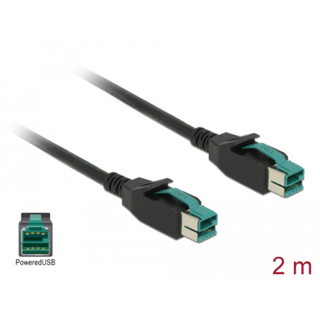 Delock PoweredUSB Kabel Stecker 12 V - PoweredUSB Stecker 12 V 2 m für POS Drucker und Terminals