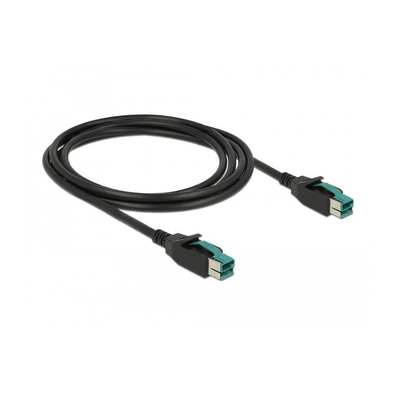 Delock PoweredUSB Kabel Stecker 12 V - PoweredUSB Stecker 12 V 2 m für POS Drucker und Terminals