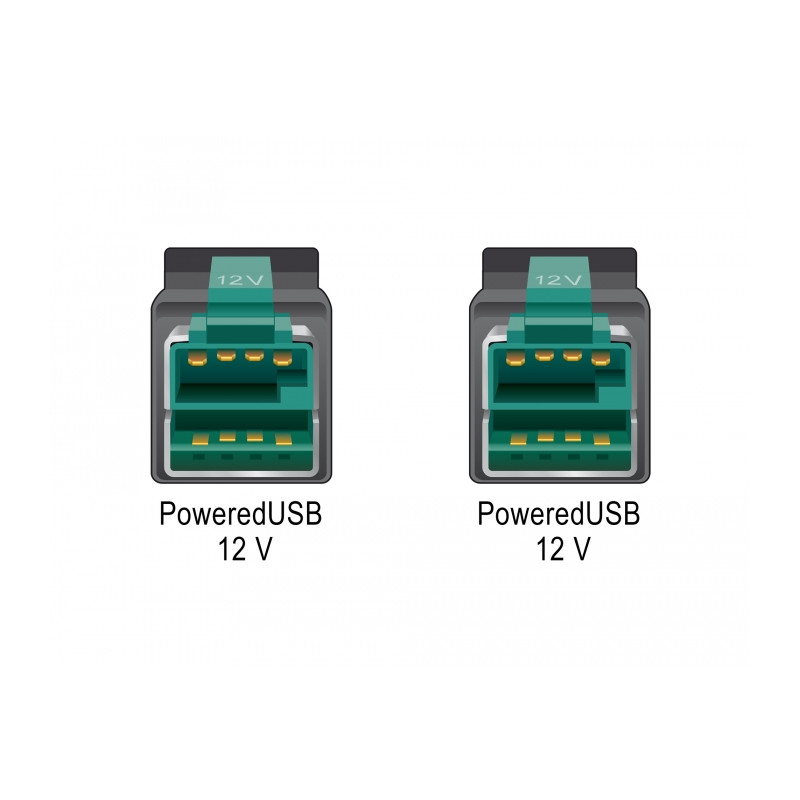 Delock PoweredUSB Kabel Stecker 12 V - PoweredUSB Stecker 12 V 2 m für POS Drucker und Terminals