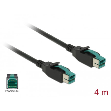 Delock PoweredUSB Kabel Stecker 12 V - PoweredUSB Stecker 12 V 4 m für POS Drucker und Terminals