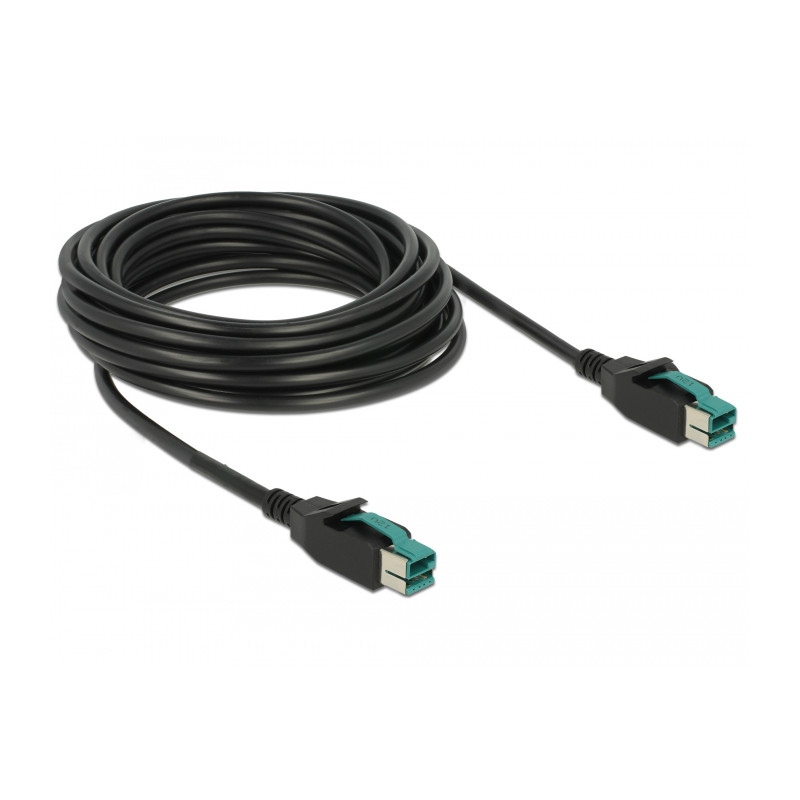 Delock PoweredUSB Kabel Stecker 12 V - PoweredUSB Stecker 12 V 5 m für POS Drucker und Terminals