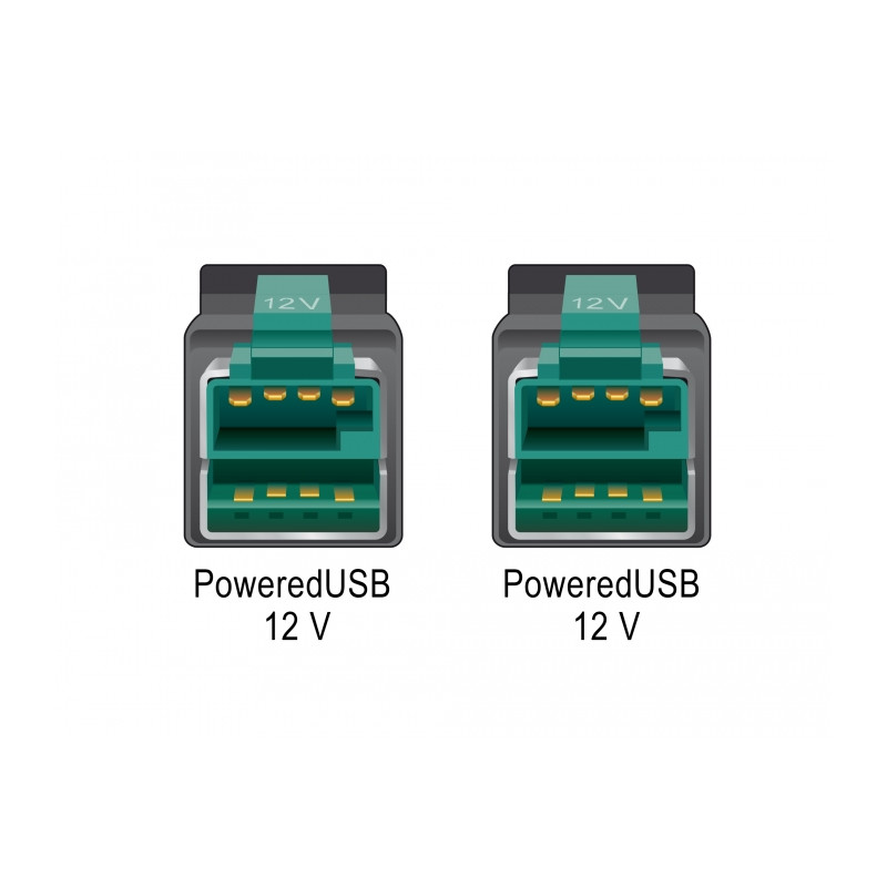 Delock PoweredUSB Kabel Stecker 12 V - PoweredUSB Stecker 12 V 5 m für POS Drucker und Terminals