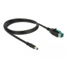 Delock PoweredUSB Kabel Stecker 12 V - DC 5,5 x 2,1 mm Stecker 1 m für POS Drucker und Terminals
