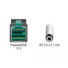 Delock PoweredUSB Kabel Stecker 12 V - DC 5,5 x 2,1 mm Stecker 1 m für POS Drucker und Terminals