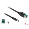 Delock PoweredUSB Kabel Stecker 12 V - DC 5,5 x 2,1 mm Stecker 2 m für POS Drucker und Terminals