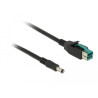 Delock PoweredUSB Kabel Stecker 12 V - DC 5,5 x 2,1 mm Stecker 2 m für POS Drucker und Terminals