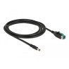 Delock PoweredUSB Kabel Stecker 12 V - DC 5,5 x 2,1 mm Stecker 2 m für POS Drucker und Terminals