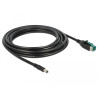 Delock PoweredUSB Kabel Stecker 12 V - DC 5,5 x 2,1 mm Stecker 4 m für POS Drucker und Terminals