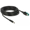 Delock PoweredUSB Kabel Stecker 12 V - DC 5,5 x 2,1 mm Stecker 5 m für POS Drucker und Terminals