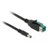 Delock PoweredUSB Kabel Stecker 12 V - DC 5,5 x 2,1 mm Stecker 5 m für POS Drucker und Terminals