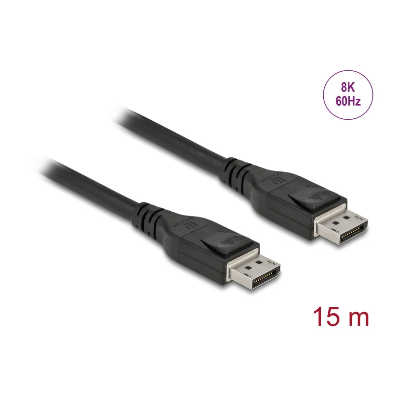 Delock Aktives DisplayPort Kabel 8K 60 Hz 15 m