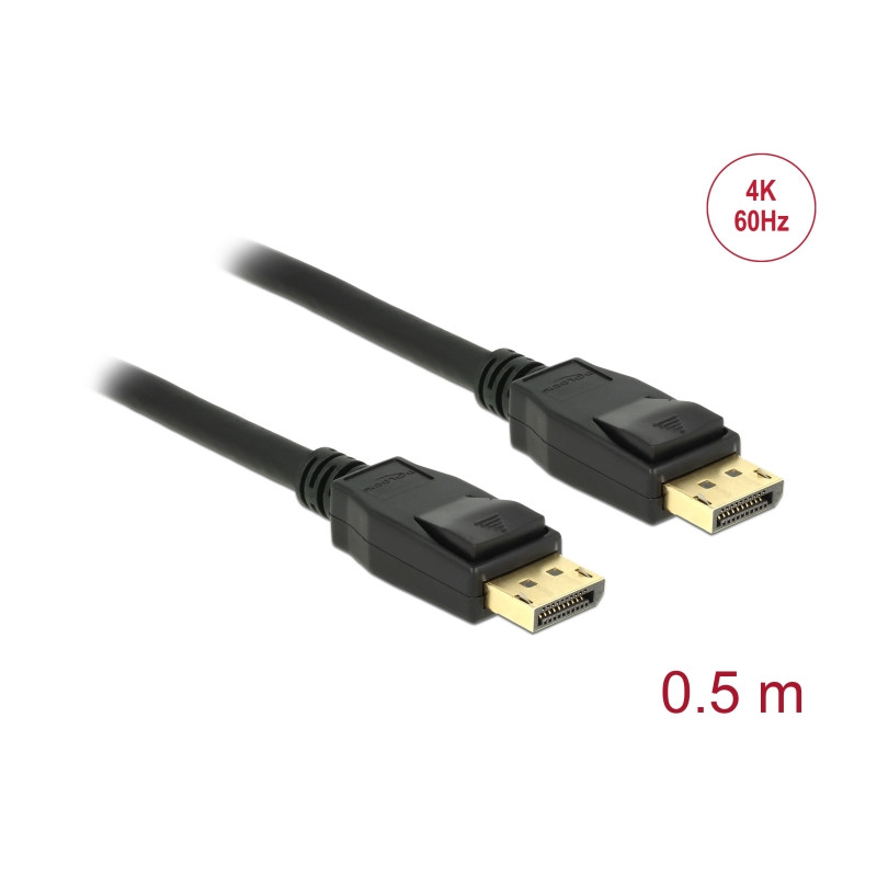 Delock Kabel DisplayPort 1.2 Stecker - DisplayPort Stecker 4K 60 Hz 0,5 m