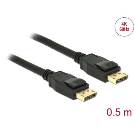 Delock Kabel DisplayPort 1.2 Stecker - DisplayPort Stecker 4K 60 Hz 0,5 m