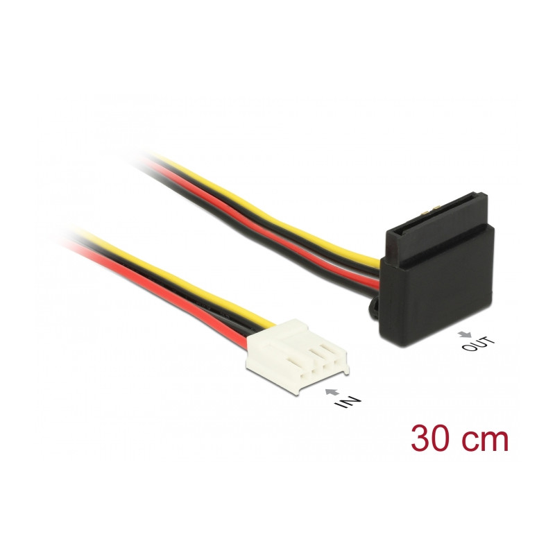 Delock Kabel Power Floppy 4 Pin Buchse - SATA 15 Pin Buchse Metall 30 cm