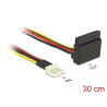 Delock Stromkabel SATA 15 Pin Buchse - 4 Pin Floppy Stecker Metall 30 cm