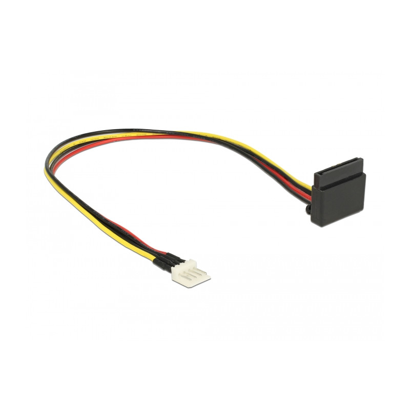 Delock Stromkabel SATA 15 Pin Buchse - 4 Pin Floppy Stecker Metall 30 cm