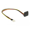 Delock Stromkabel SATA 15 Pin Buchse - 4 Pin Floppy Stecker Metall 30 cm