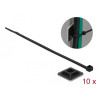 Delock Befestigungssockel 25 x 25 mm mit Kabelbinder L 300 x B 4,8 mm schwarz