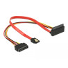 Delock Kabel SATA 6 Gb/s 7 Pin Buchse + SATA 15 Pin Strom Stecker - SATA 22 Pin Buchse oben gewinkelt Metall 30 cm