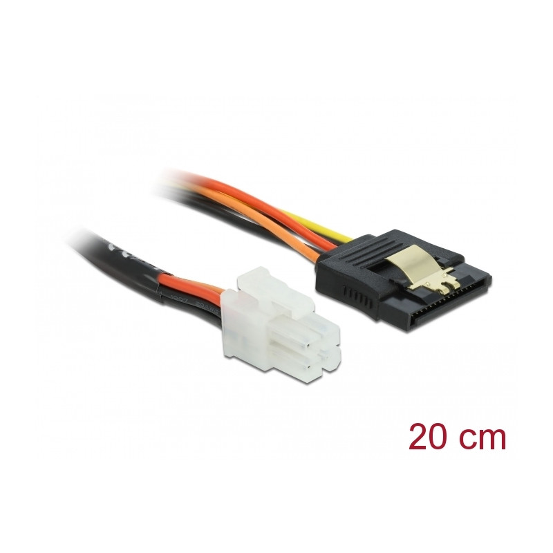 Delock Kabel P4 4 Pin Stecker - SATA 15 Pin Buchse 20 cm