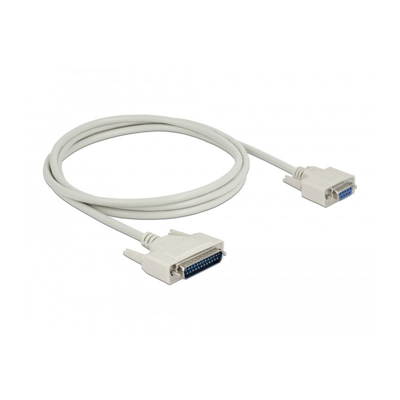 Delock Serielles Kabel D-Sub 25 Stecker zu D-Sub 9 Buchse 2 m