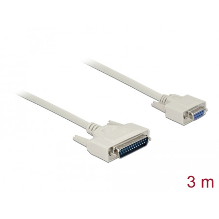Delock Serielles Kabel D-Sub 25 Stecker zu D-Sub 9 Buchse 3 m