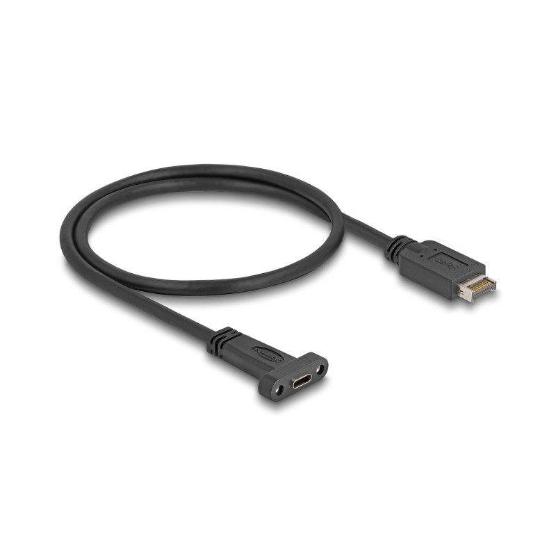 Delock USB 10 Gbps Kabel USB Typ-E Key A 20 Pin Stecker zu USB Type-C™ Buchse zum Einbau 50 cm
