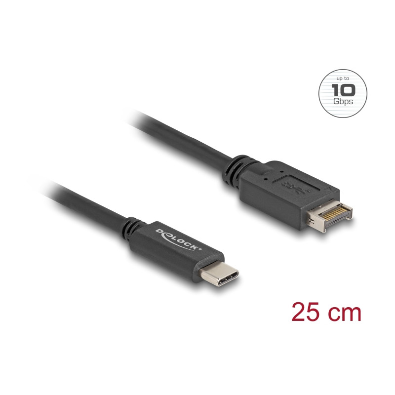 Delock USB 10 Gbps Kabel USB Typ-E Key A 20 Pin Stecker zu USB Type-C™ Stecker 25 cm