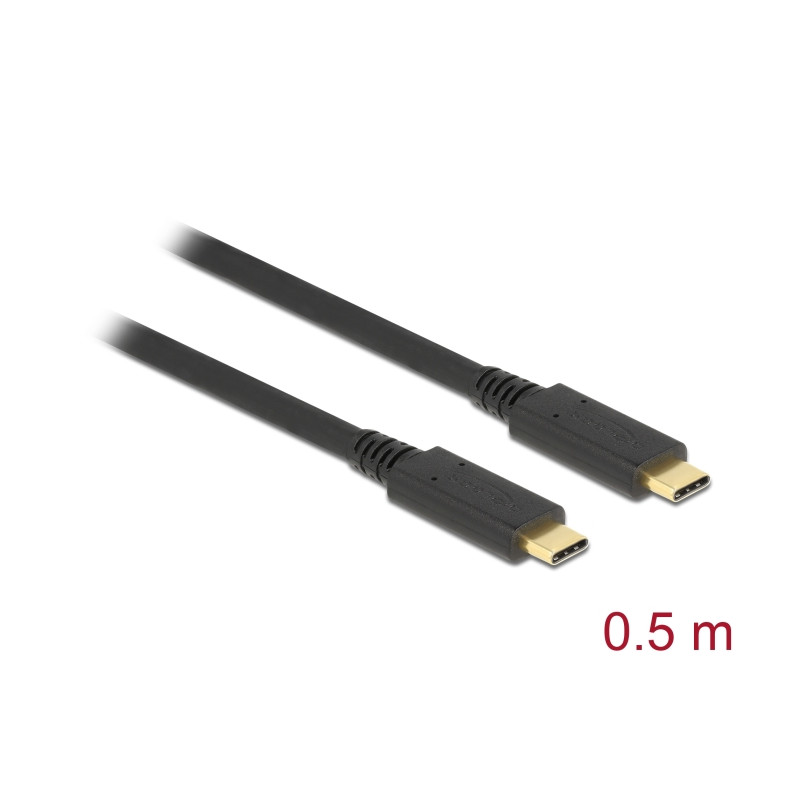 Delock USB 10 Gbps Kabel USB Type-C™ zu USB Type-C™ 0,5 m PD 5 A E-Marker