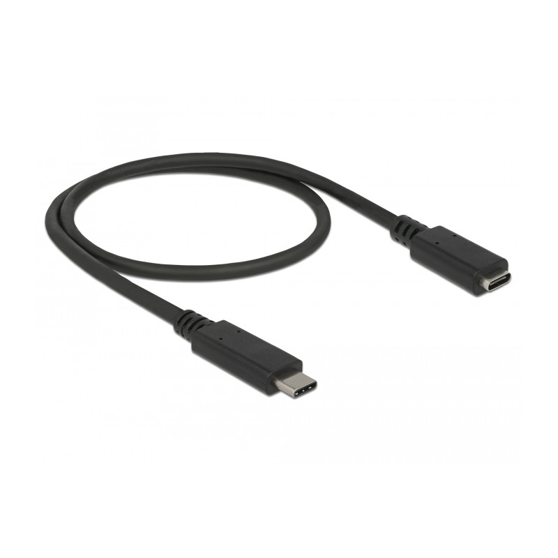 Delock USB 10 Gbps Verlängerungskabel USB Type-C™ Stecker zu Buchse 0,5 m 4K PD 60 W