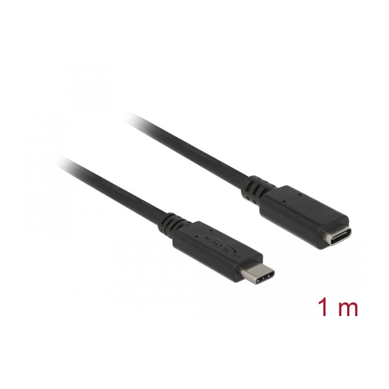 Delock USB 10 Gbps Verlängerungskabel USB Type-C™ Stecker zu Buchse 1 m 4K PD 60 W