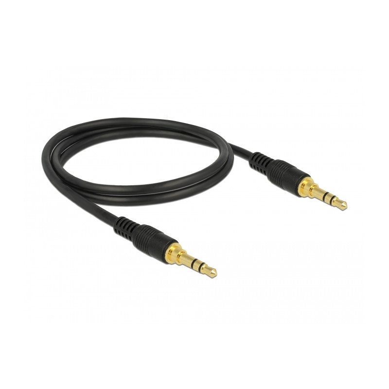 Delock Klinkenkabel 3,5 mm 3 Pin Stecker - Stecker 1 m schwarz