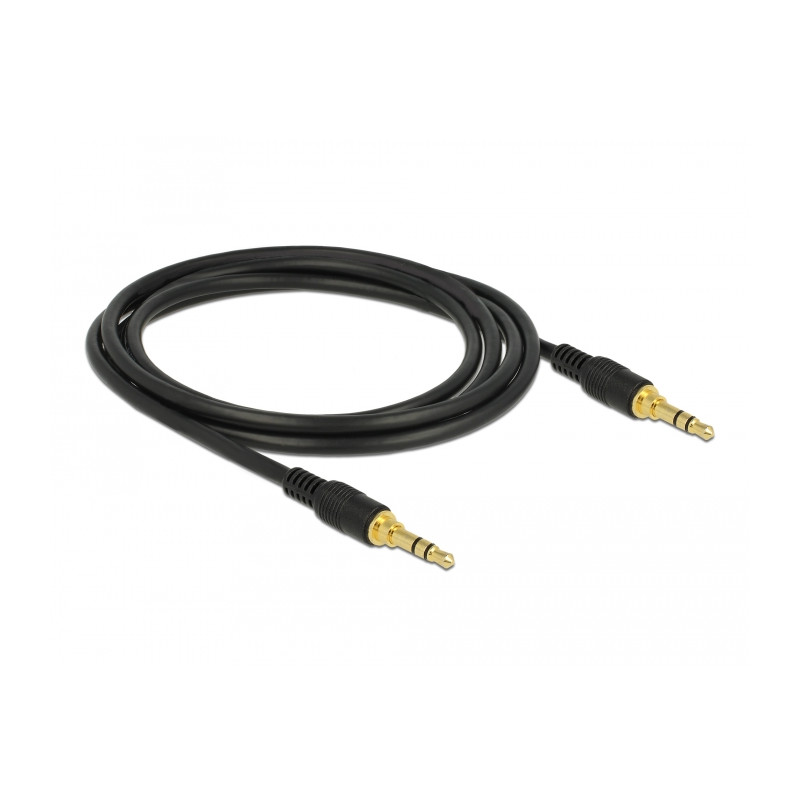 Delock Klinkenkabel 3,5 mm 3 Pin Stecker - Stecker 2 m schwarz