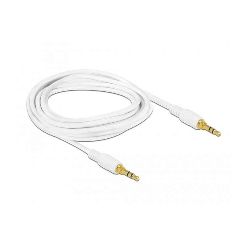 Delock Klinkenkabel 3,5 mm 3 Pin Stecker - Stecker 2 m weiß