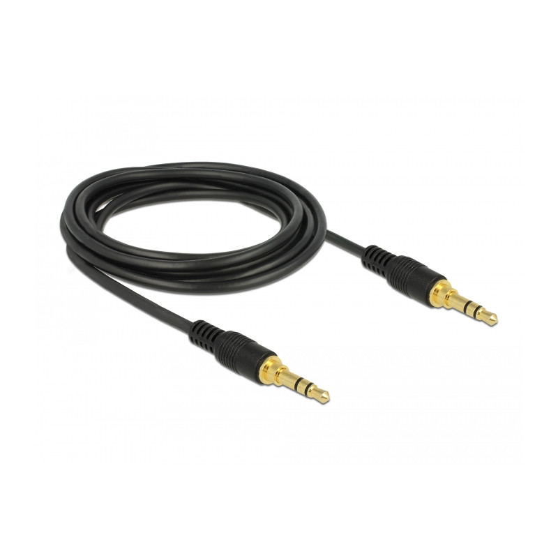 Delock Klinkenkabel 3,5 mm 3 Pin Stecker - Stecker 3 m schwarz