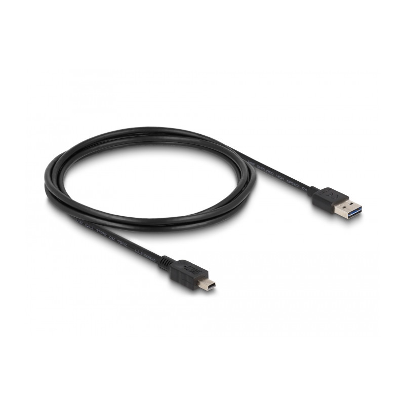 Delock Kabel EASY-USB 2.0 Typ-A Stecker - USB 2.0 Typ Mini-B Stecker 2 m schwarz