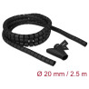 Delock Spiralschlauch mit Einziehwerkzeug 2,5 m x 20 mm schwarz