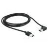 Delock Kabel EASY-USB 2.0 Typ-A Stecker - EASY-USB 2.0 Typ-A Stecker gewinkelt links / rechts 2 m