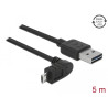 Delock Kabel EASY-USB 2.0 Typ-A Stecker - EASY-USB 2.0 Typ Micro-B Stecker gewinkelt oben / unten 5 m schwarz