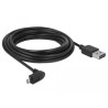 Delock Kabel EASY-USB 2.0 Typ-A Stecker - EASY-USB 2.0 Typ Micro-B Stecker gewinkelt oben / unten 5 m schwarz